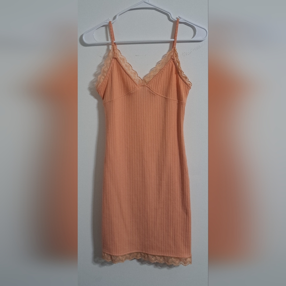 Forever 21 Peach Ribbed Cami Dress